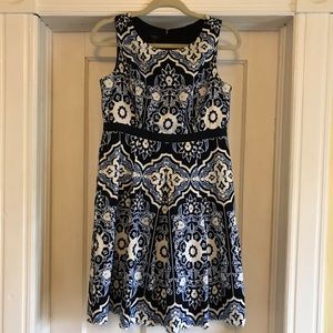 Talbots porcelain print blue & white dress, 8P